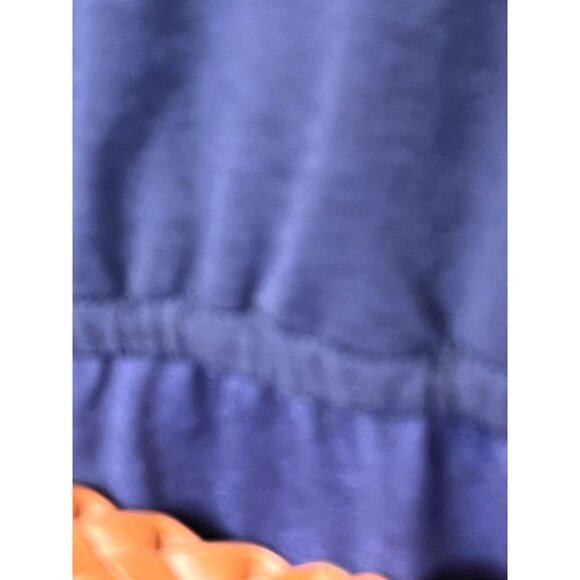 J for Justify Navy Blue Plus 2X Maxi Dress Sleeveless Chevron Hem Belted - Picture 12 of 12